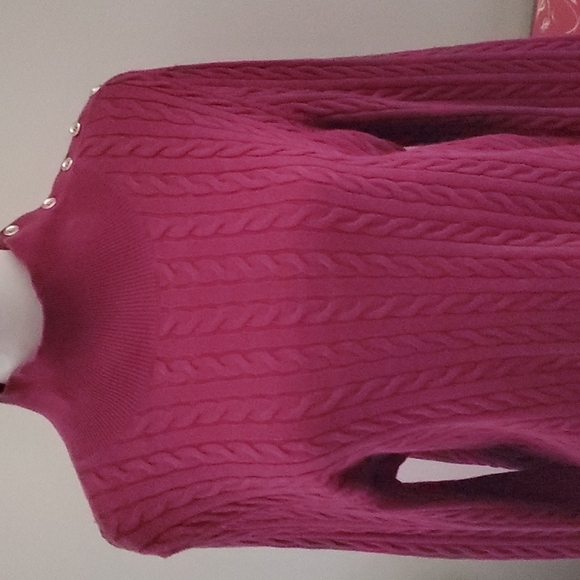 Talbots Cable Knit Button Shoulder Sweater Size XL - Picture 3 of 15